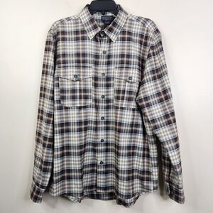 Pendleton Mens Long Sleeve Merino Wool Double Pocket Button Down Large